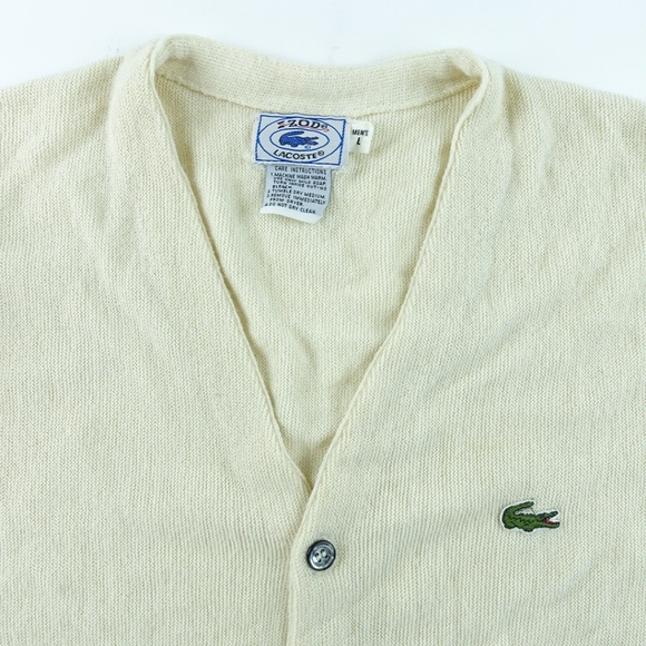 Vintage IZOD Lacoste Knited Sweater Cardigan A6608 - Picture 3 of 6